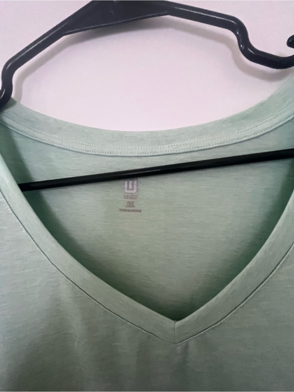 Ideology Light Mint GreenV-Neck Tee 3X - Picture 3 of 5